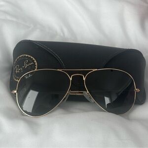 Ray-Ban Gold Frame Sunglasses with Black Lenses